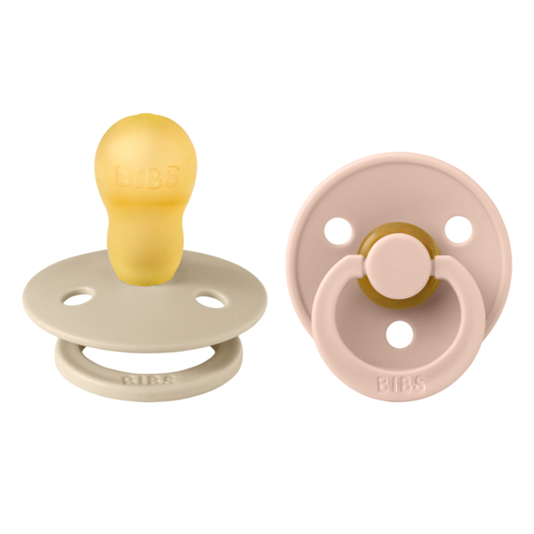 Set 2 suzete Colour Latex tetina rotunda 18 luni + VanillaBlush BIBS