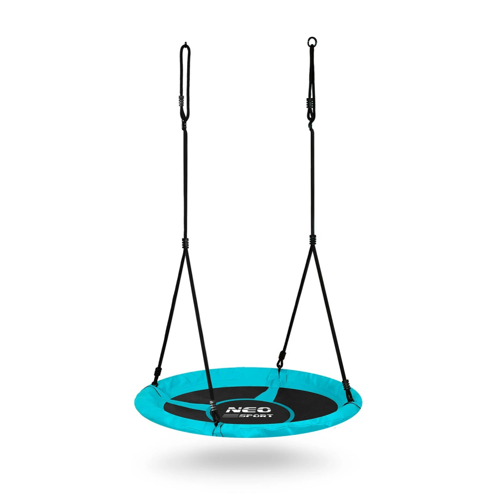 Leagan tip cuib pentru copii Neo-Sport cu cadru din otel material impermeabil 600D PE Oxfordgreutate suportata 150kg  Swingo 100 cm Turquoise